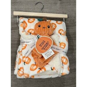 Modern Baby Infant Soft Snuggle Blanket Lovey Halloween Orange Pumpkin New
